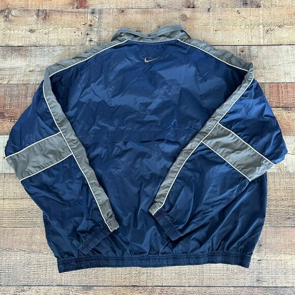 Vintage Nike blue and gray Full Zip Up Windbreaker jacket men's size XL - Picture 11 of 11